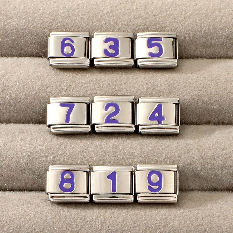 جديد Y2K 1-9 أرقام سلسلة النساء الرجال سحر ربط صالح 9 مللي متر الفولاذ المقاوم للصدأ الإيطالية سوار صنع DIY بها بنفسك مجوهرات هدايا #5