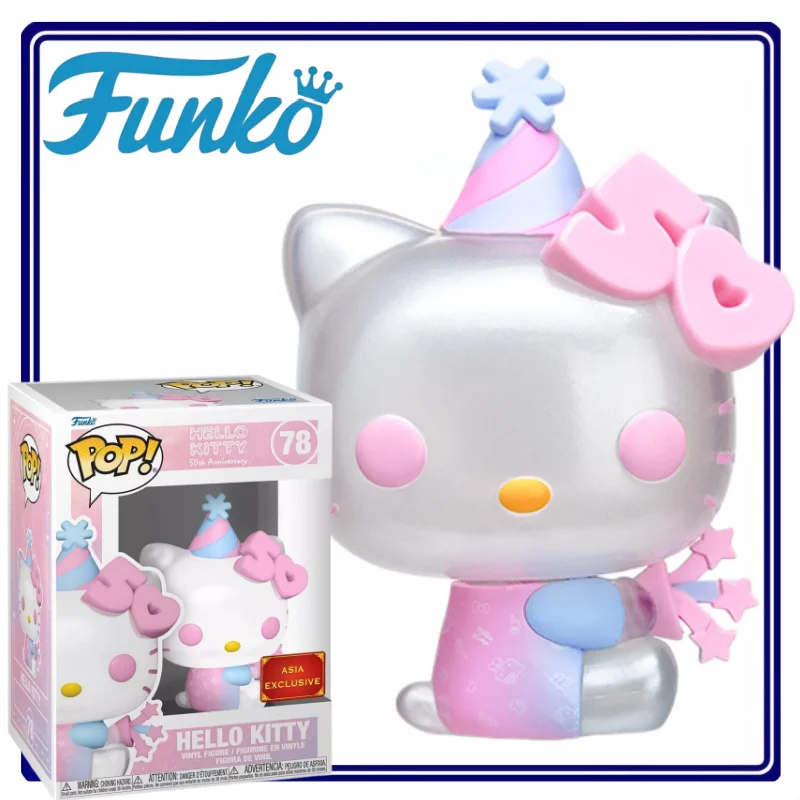 Figura Funko POP Sanrio, Figura de Hello Kitty, Mercancía de Anime, KT Cat, 50.º Aniversario, Edición Limitada Asia, Juguete de Moda