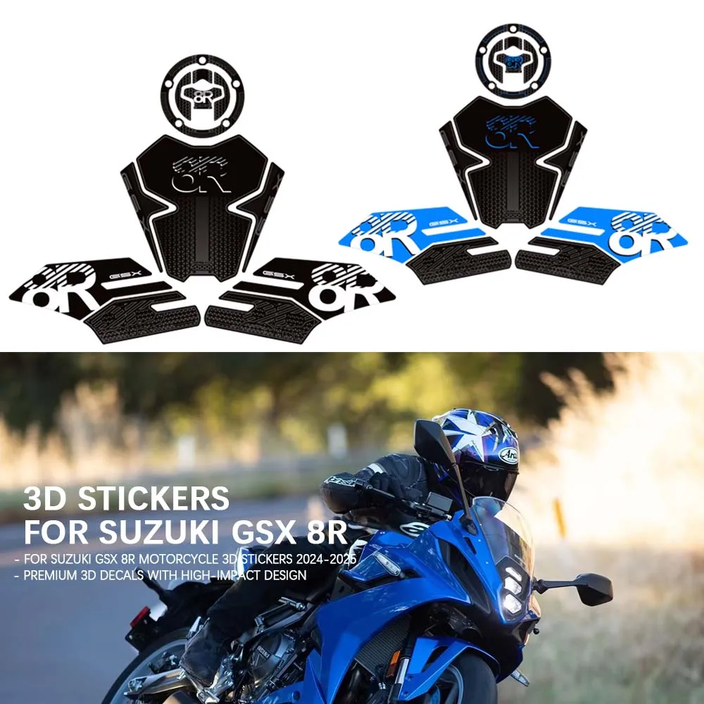 

For Suzuki GSX-8R Motorcycle GSX8R Protector Tank Pad Side Grips Gas Fuel Oil Kit Knee Stickers Decals Fairing Fender 2024-2025