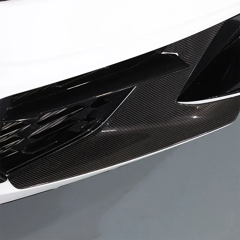 Real Carbon Fiber Car Front Grille Side Cover Trim Sticker Car Accessories For Chevrolet Corvette C8 Stingray Z51 Z06 2020-2024