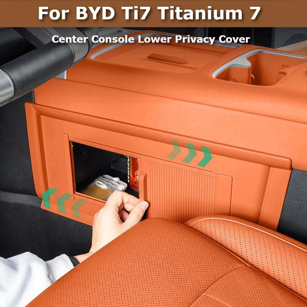 For BYD Titanium 7 Ti7 ABS Center Console Lower Privacy Cover Under Console Storage Divider Shade Curtain Interior Accessories