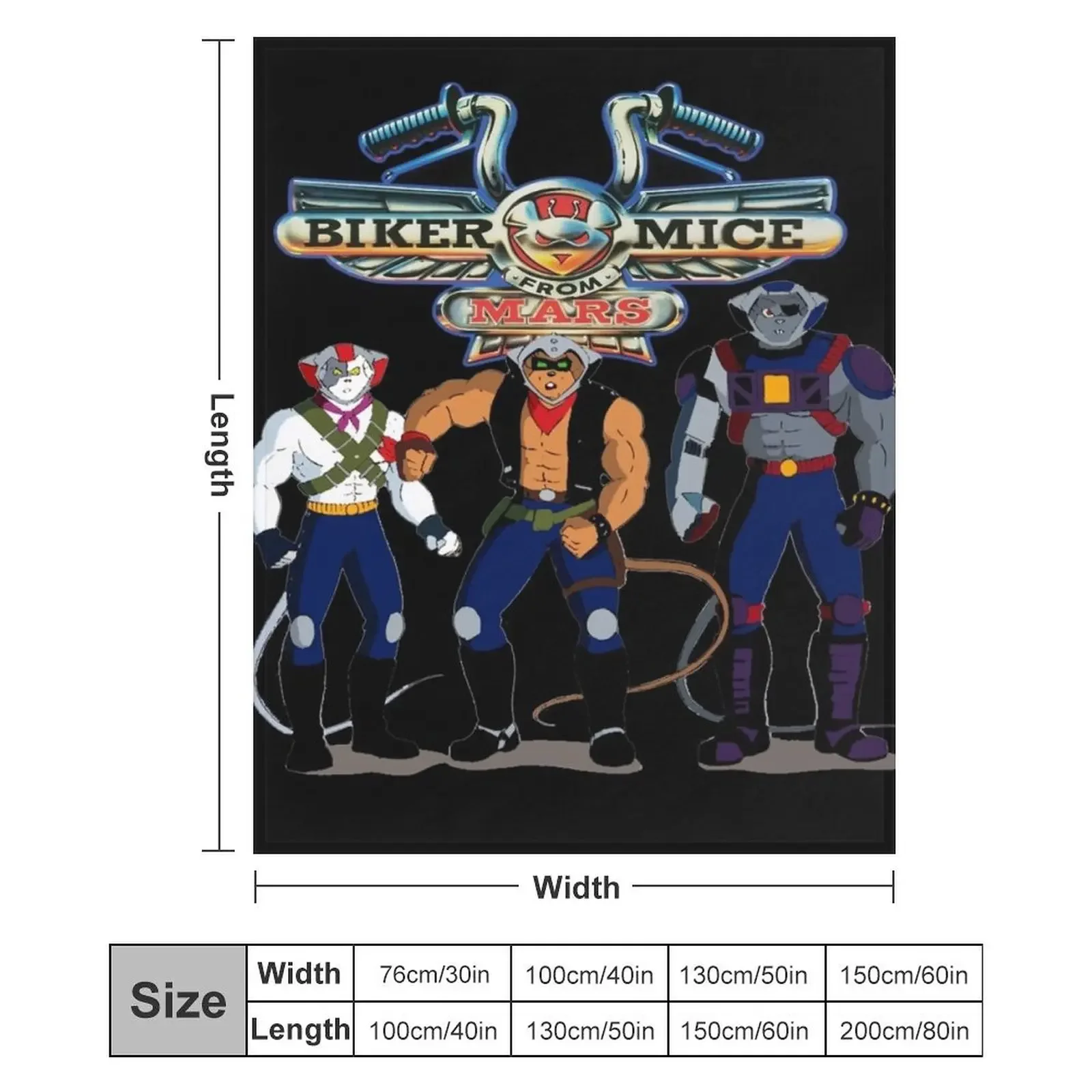 Biker Mice From Mars - Retro Children's TV Cartoon Throw Blanket Soft Solid Color Blanket for Couch Bed view 6