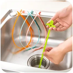 3pcs Kitchen Sink Cleaning Pipe Hook Cleaner Sticks Clog Remover Sewer Dredging Spring Pipe Hair Dredging Tool