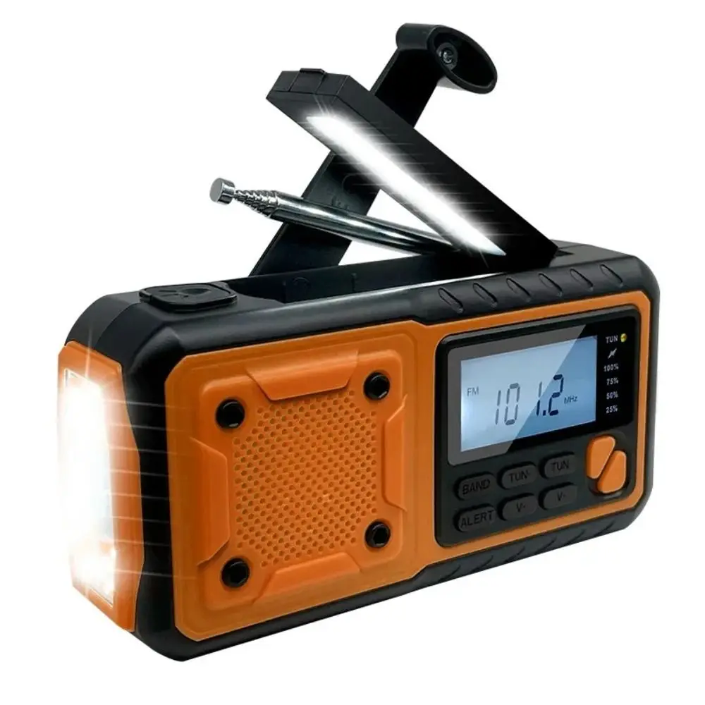 Hand Crank Weather Emergency Radio Reading Lamps MultiFunctional AM/FM Weather Radio Safety Solar 4000mAh Wireless Speaker