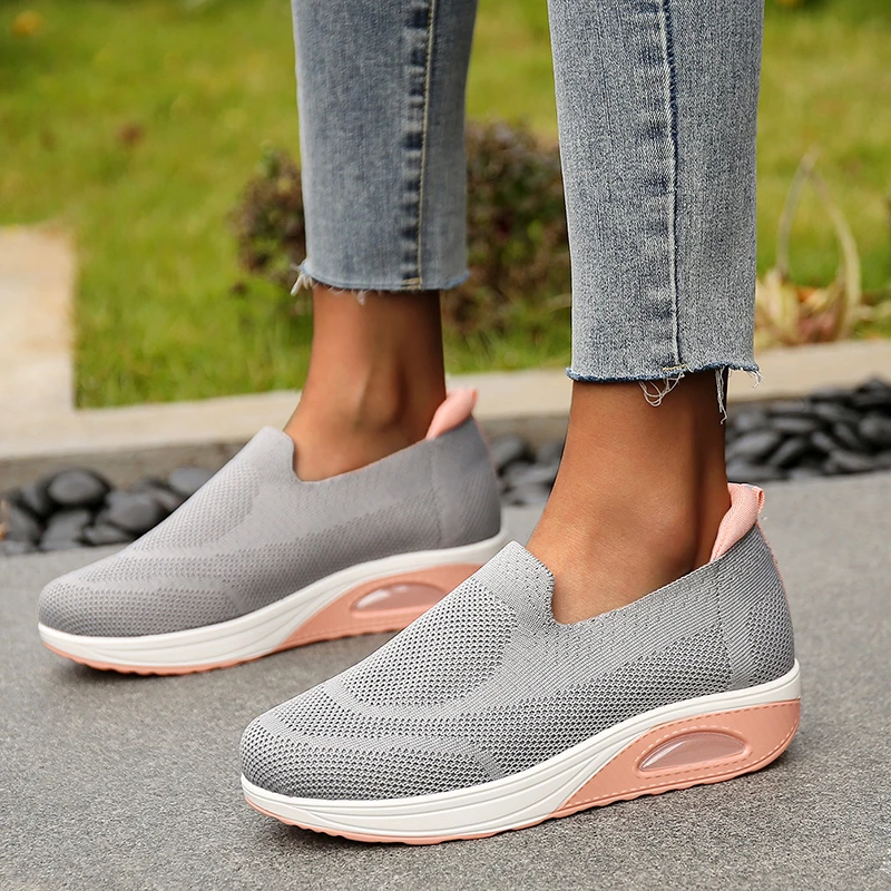 Zapatos Deportivos vulcanizados para mujer, zapatillas de plataforma para exteriores, calzado deportivo informal de PU a la moda, novedad de 2023