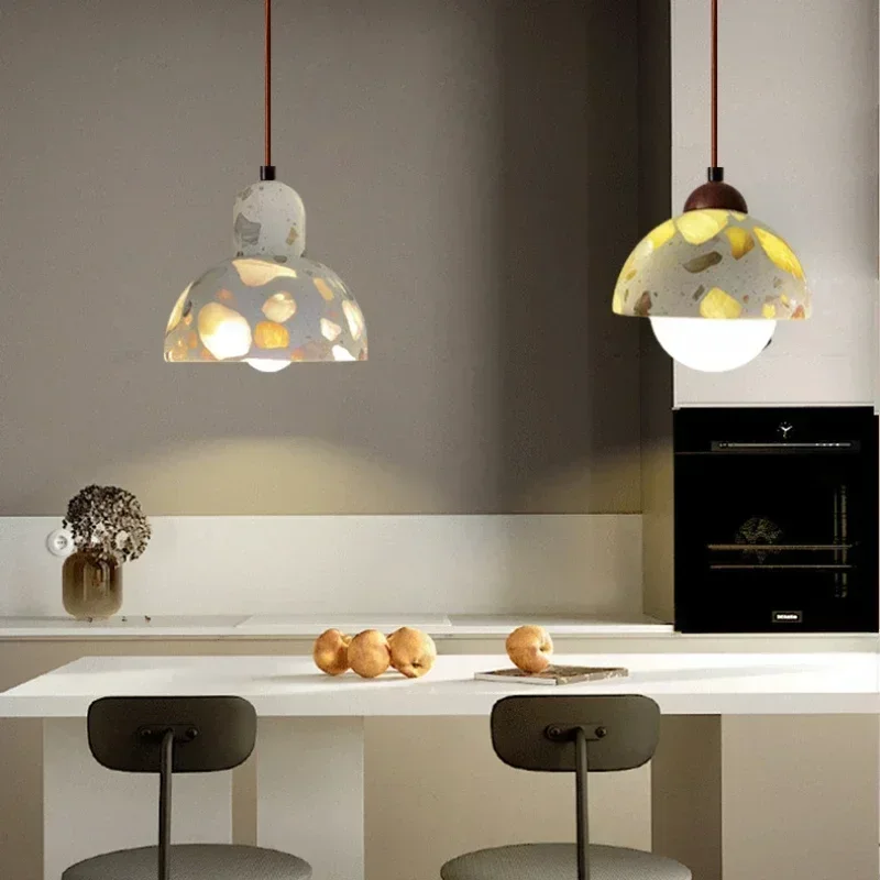 

Japanese Style Yellow Cave Stone Bedroom Bedside Chandelier Retro Nordic Homestay Designer Bar And Restaurant Small