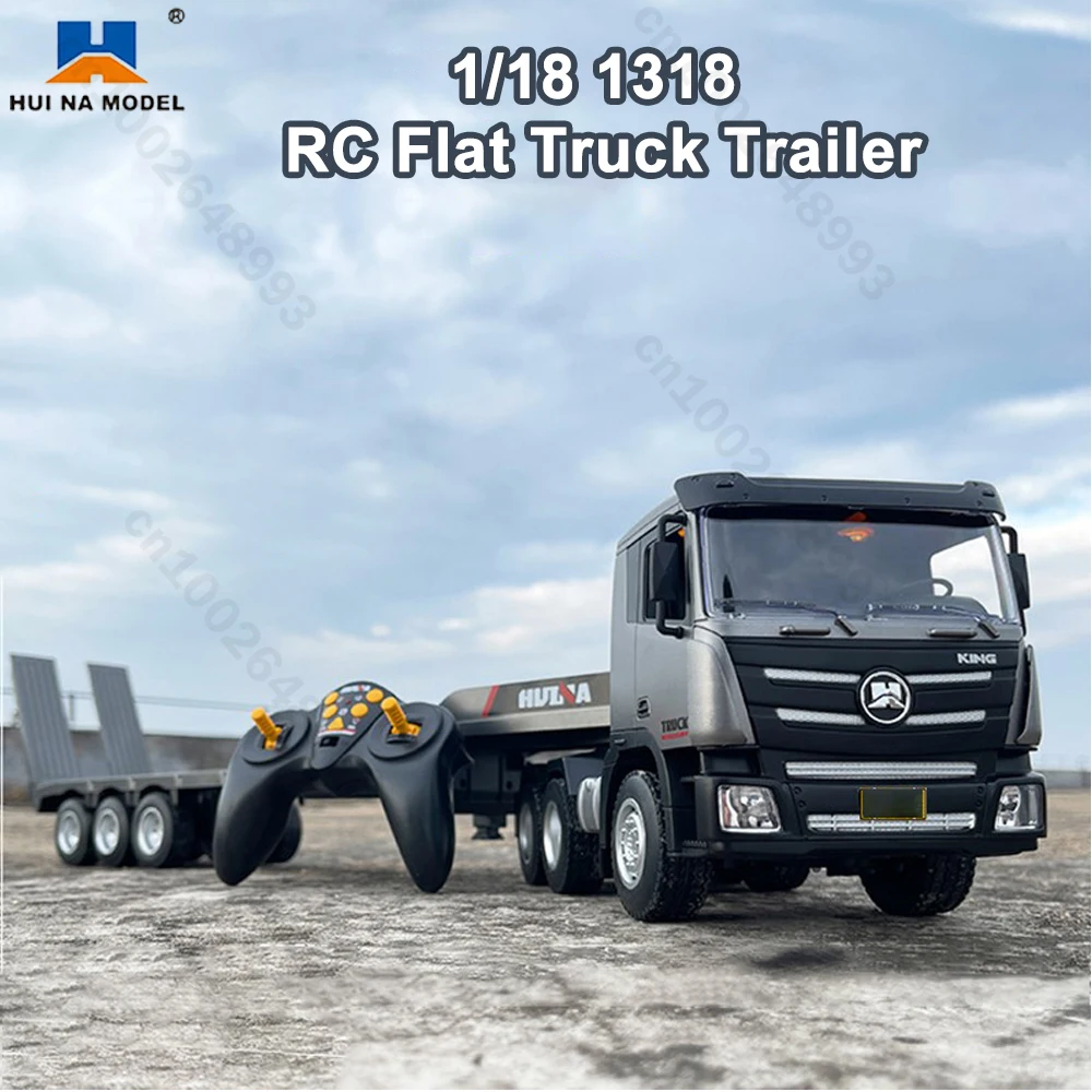 

Huina 1318 RC плоский грузовик с прицепом, грузовики с дистанционным управлением, инженерные транспортные средства, радиоуправляемый трактор, игрушка для мальчика, рождественские подарки