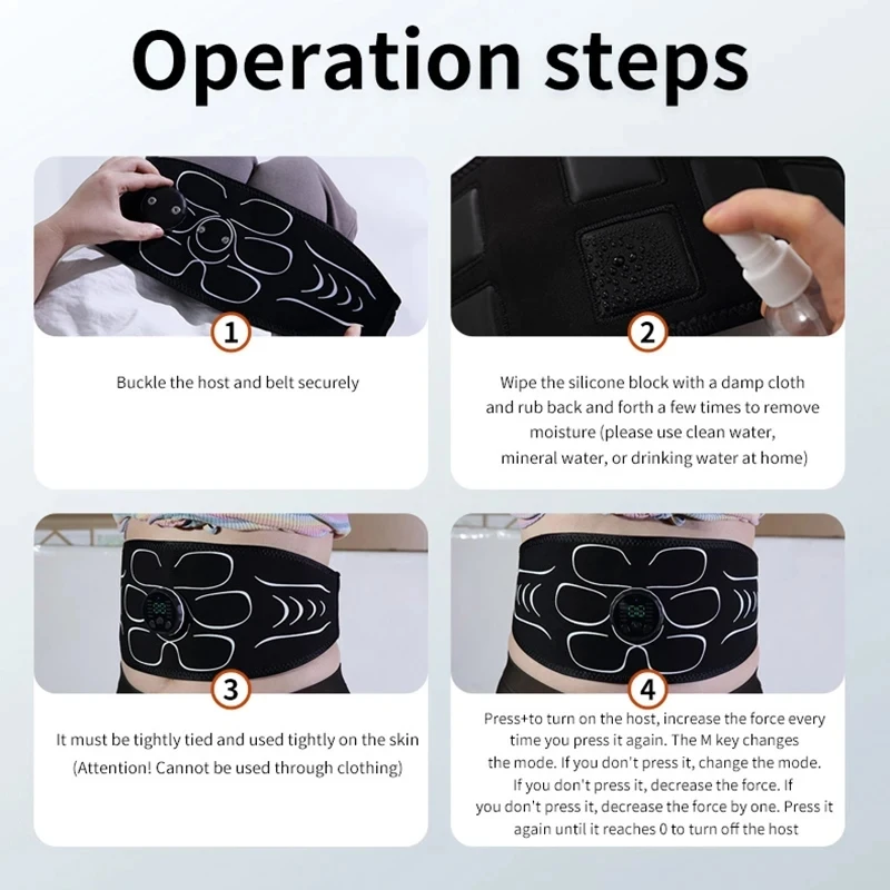 EMS Muscle Stimulator Toner Abs Trainer Abdominal Toning Belt Lose Weight Body Slimming Massager Abdomen Arm Fitness Shaping