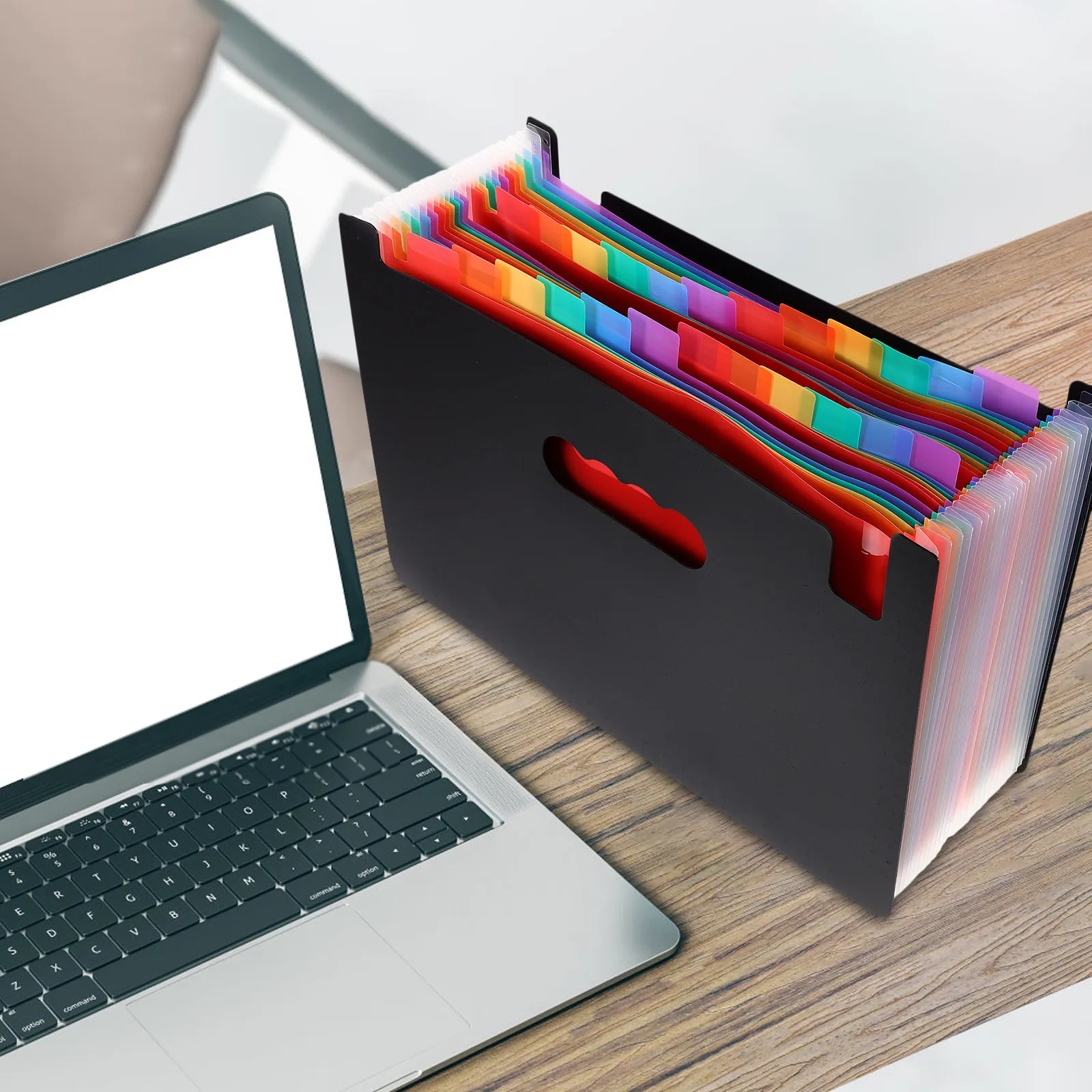 

Rainbow Accordion Expanding File Folder Multi-Grid Document Organizer Office Storage Receipt Holder File Storage Holder