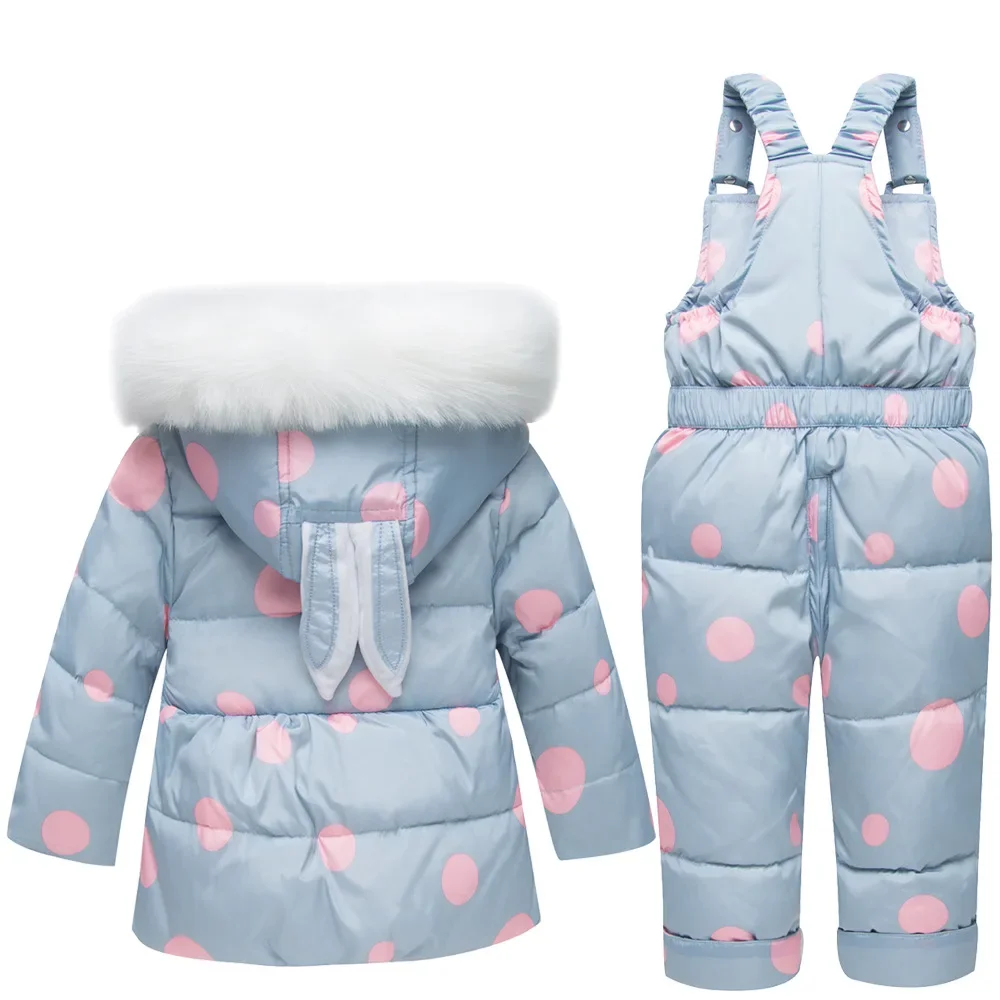 

New children's down jacket set for babies and young children, winter thick short style for boys and girls, down jacket hair repl