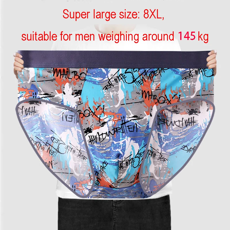 

Ice Silk Mens Plus Size Underwear Breathable Briefs Fat Man Super Large Size 8XL Slips Hombres Ropa Interior Cueca Masculina