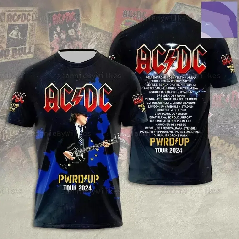 

Rock Band AC_DC Hip Hop Trend 3D Print Quick Drying Breathable Sport Men Plus Size O Neck Peripheral Clothing T-shirt
