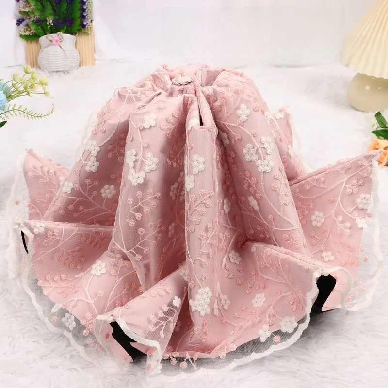 

Double Layer Lace Umbrella UV Protection Black Glue Sunshade Women's Rain Sun Umbrella Rain And Sun Dual Purpose Fashionable ...