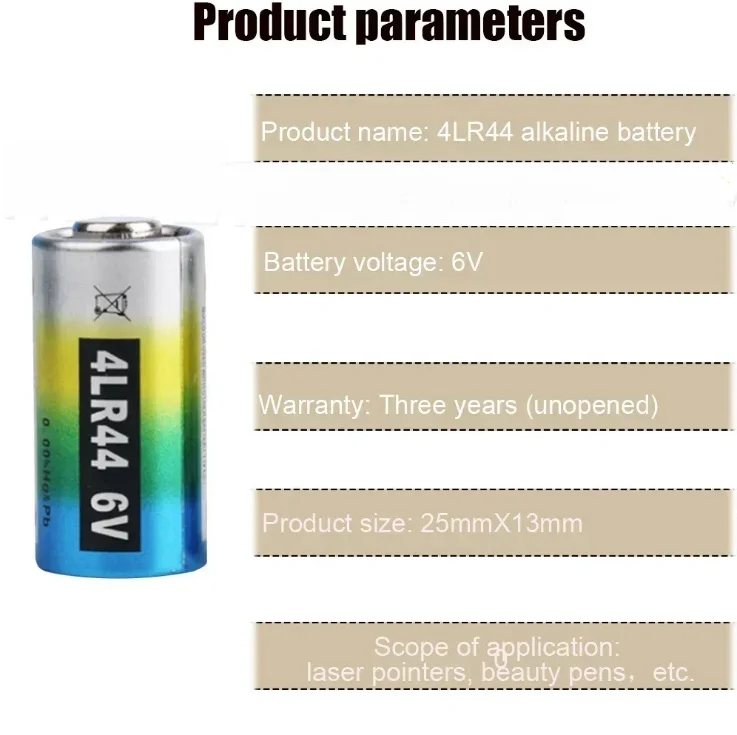 5PCS 4LR44 6V Alkaline Battery PX28A L1325 A544V 4034PX 544 For Beauty Pen Dog Collars Remote Control Doorbell Dry Primary Cell