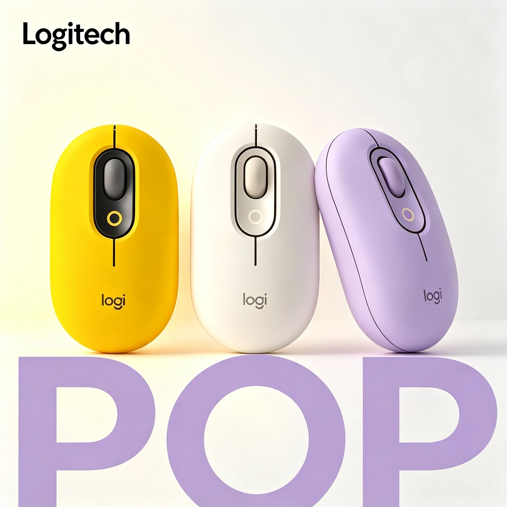 Logitech POP Mouse Wireless Bluetooth Quiet Click Mini Portable Mouse For Student Office Laptop Desktop Mac Chromebook