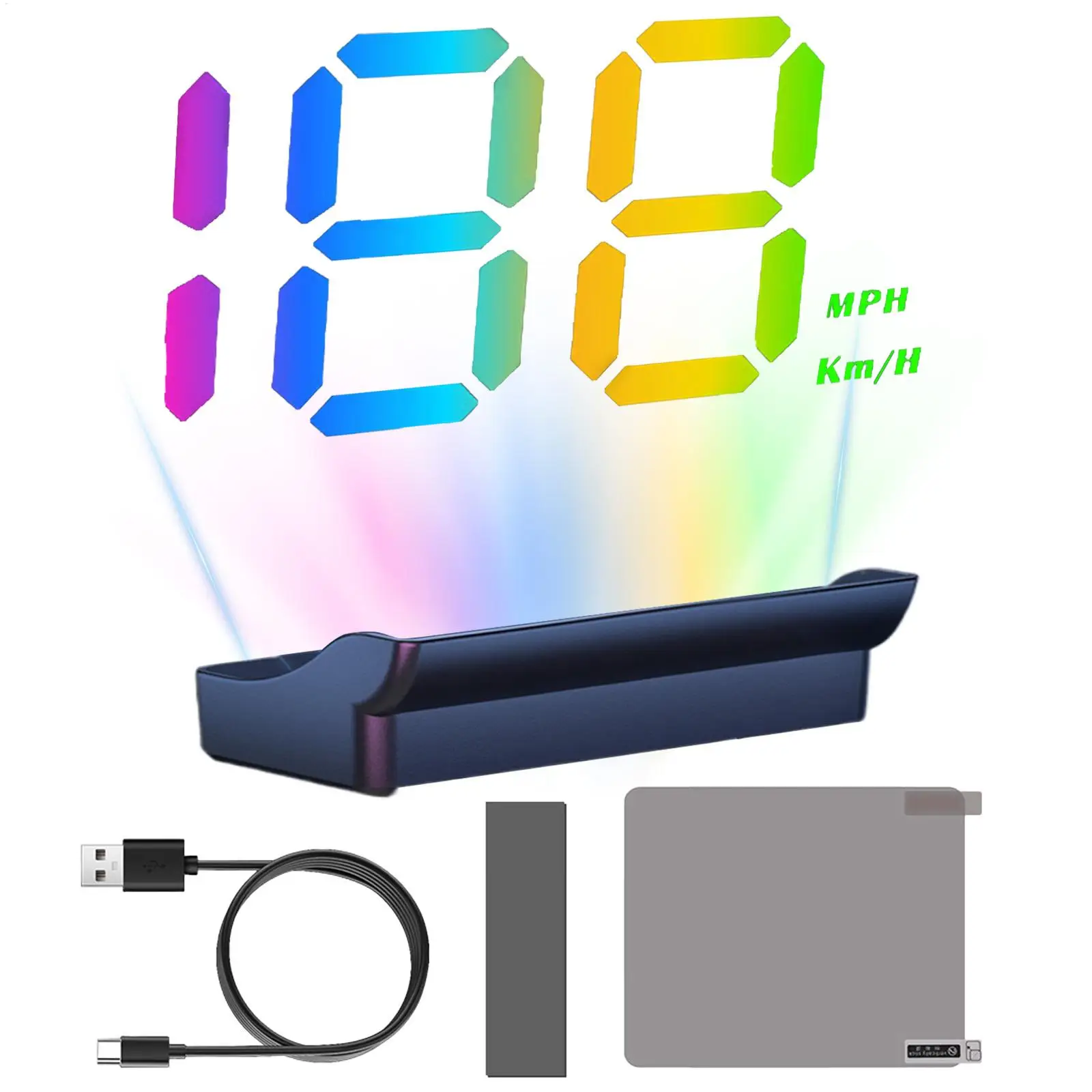 Universal Car Digital Speedometer Double-Mode Windshield Projector GPS Speedometer MPH For Dashboard Compass Altimeter Clock