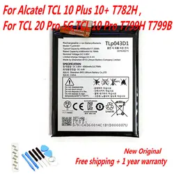 Bateria original para celular Alcatel, 4500mAh, TLP043D1, TLP043D7, TCL 10 Plus, 10 +, T782H, TCL 20 Pro, 5G, 10 Pro, T799H, T799B