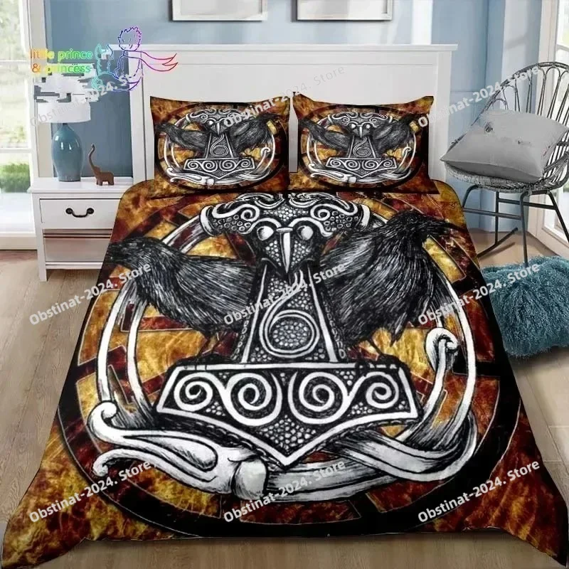 

Viking Pattern Nordic Mythology Raven Bedding Set Single Twin Full Queen King Size Bed Set Adult Kid Bedroom 3D Print