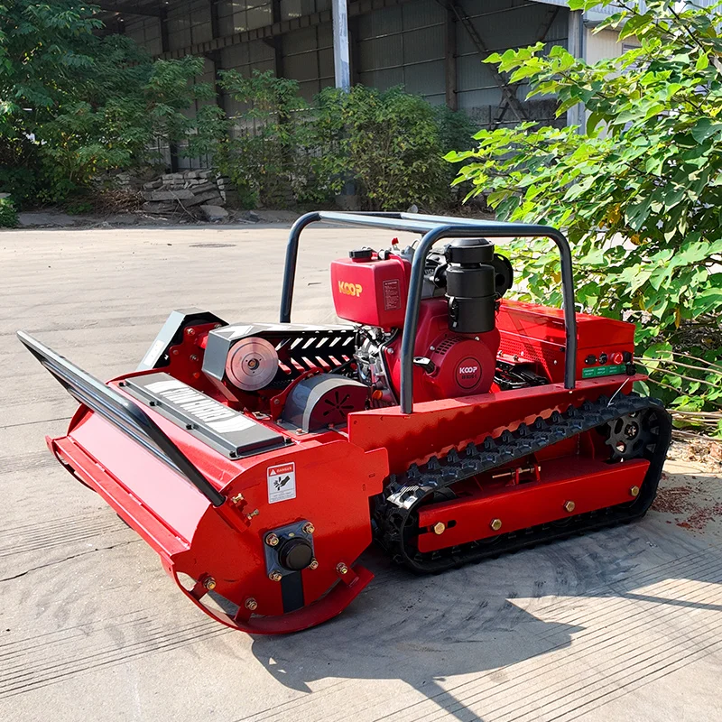 カスタマイズ可能な工場直販芝刈り機、ワイヤレスリモコン付きゼロ回転芝刈りロボット、クローラ式
