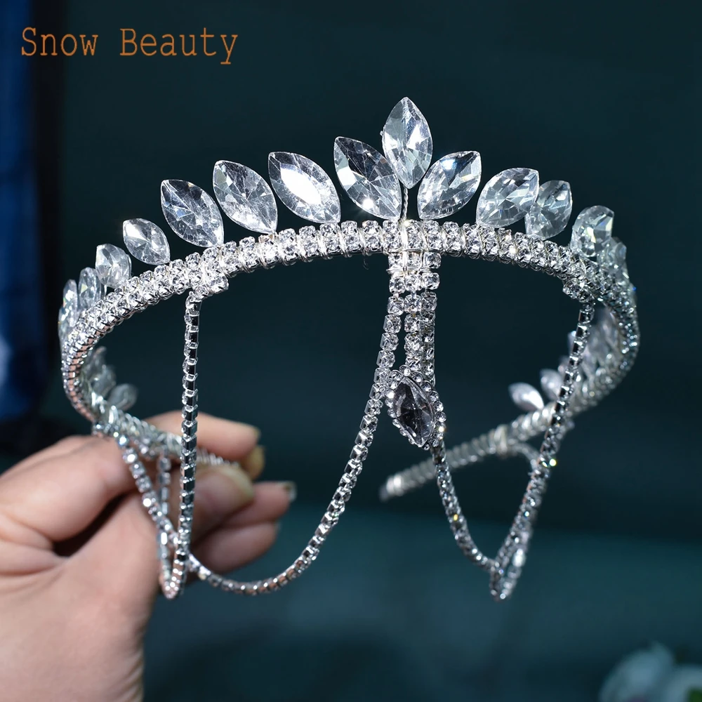 DZ051 Handmade Bridal Hair Accessories Shining Bridal Headwear Rhinestone Headband Vintage Women Tiara Baroque Crystal Hairband