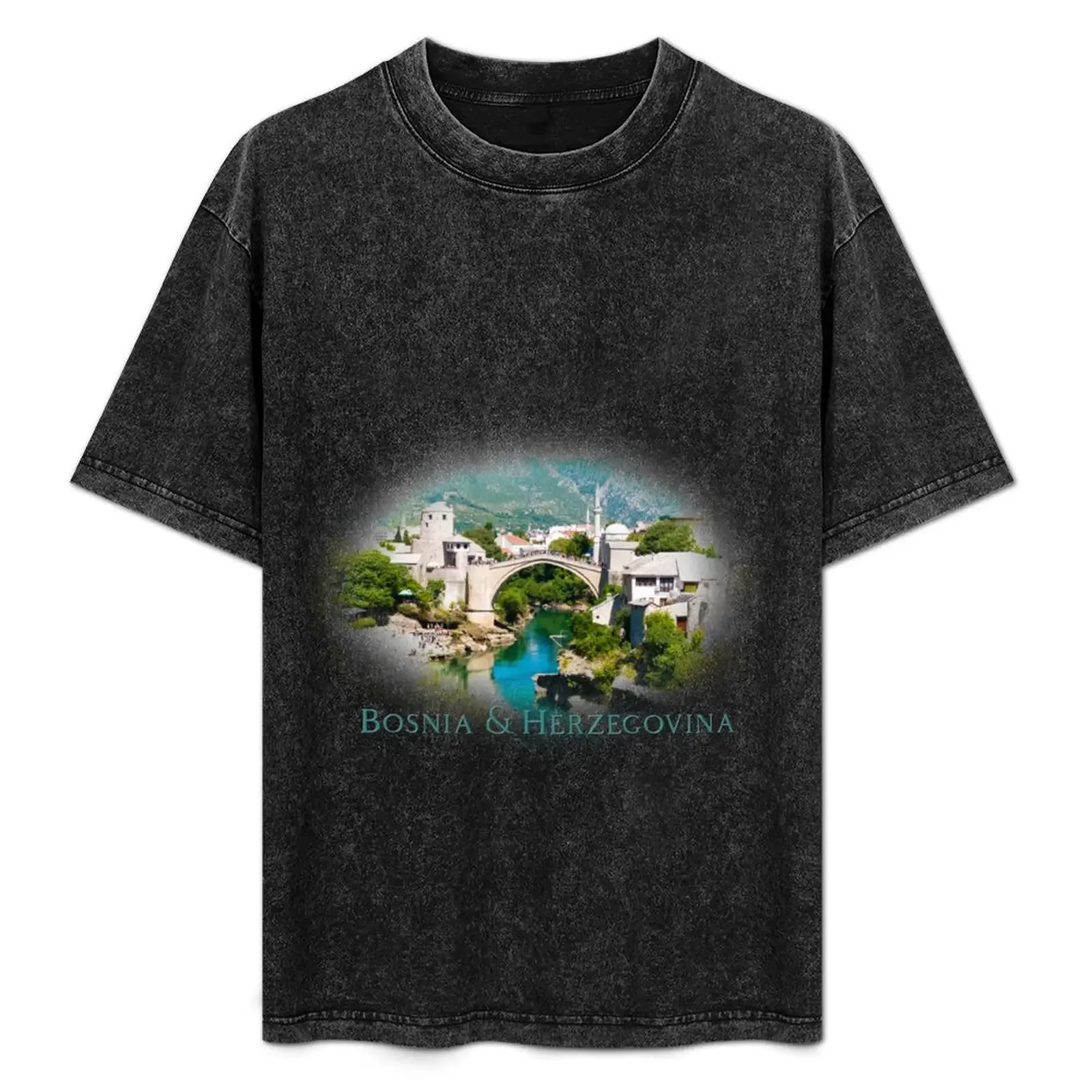 Bosnia y Herzegovina: Mostar Bridge Camiseta figuras de anime niños camisas blancas hombres gráfico