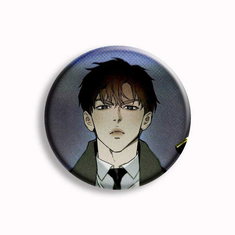 Korean Manhaw Comics Codename Anastasia Button Pin BL Anime  Taekjoo and Zhenya Brooch Badge Bag Accessories Fans Collect 58mm