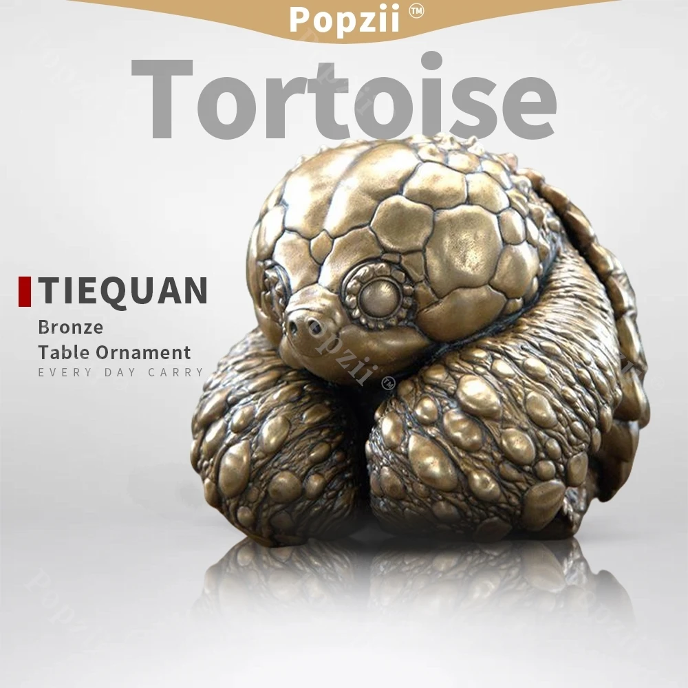 

TIEQUAN Bronze Tortoise Carving Adult Sensory Toys EDC Table Ornament Fidgeting Toys