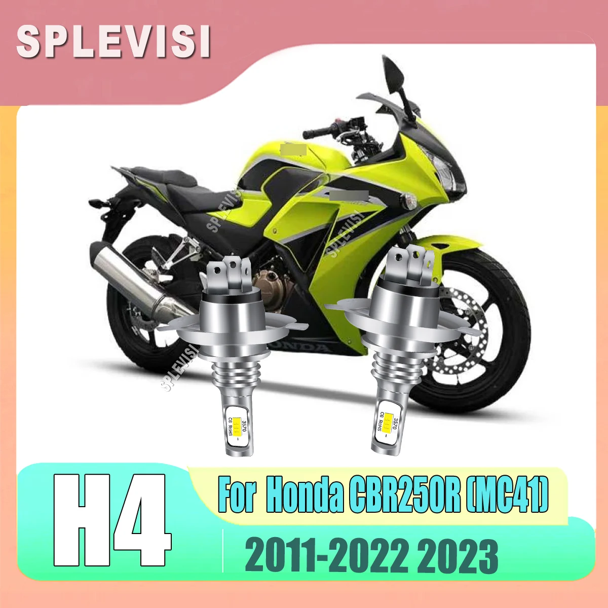 

h4 9003 led headlight bulbs hi/low beam -just install in minutes For Honda CBR250R (MC41) 2011 2012 2013 2014 2015 2016-2023
