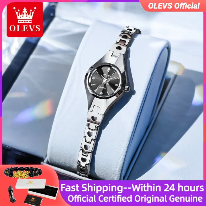 OLEVS 7082 Elegant Ladies' Watch Rhombus Mirror Diamond High-quality Tungsten steel 30M Waterproof Wristwatch for Women