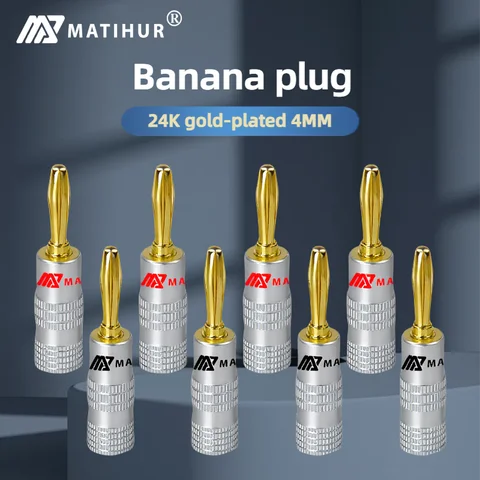 Банановые штекеры Matihur 24К золото, 4 мм, 8 шт. — изображение продукта