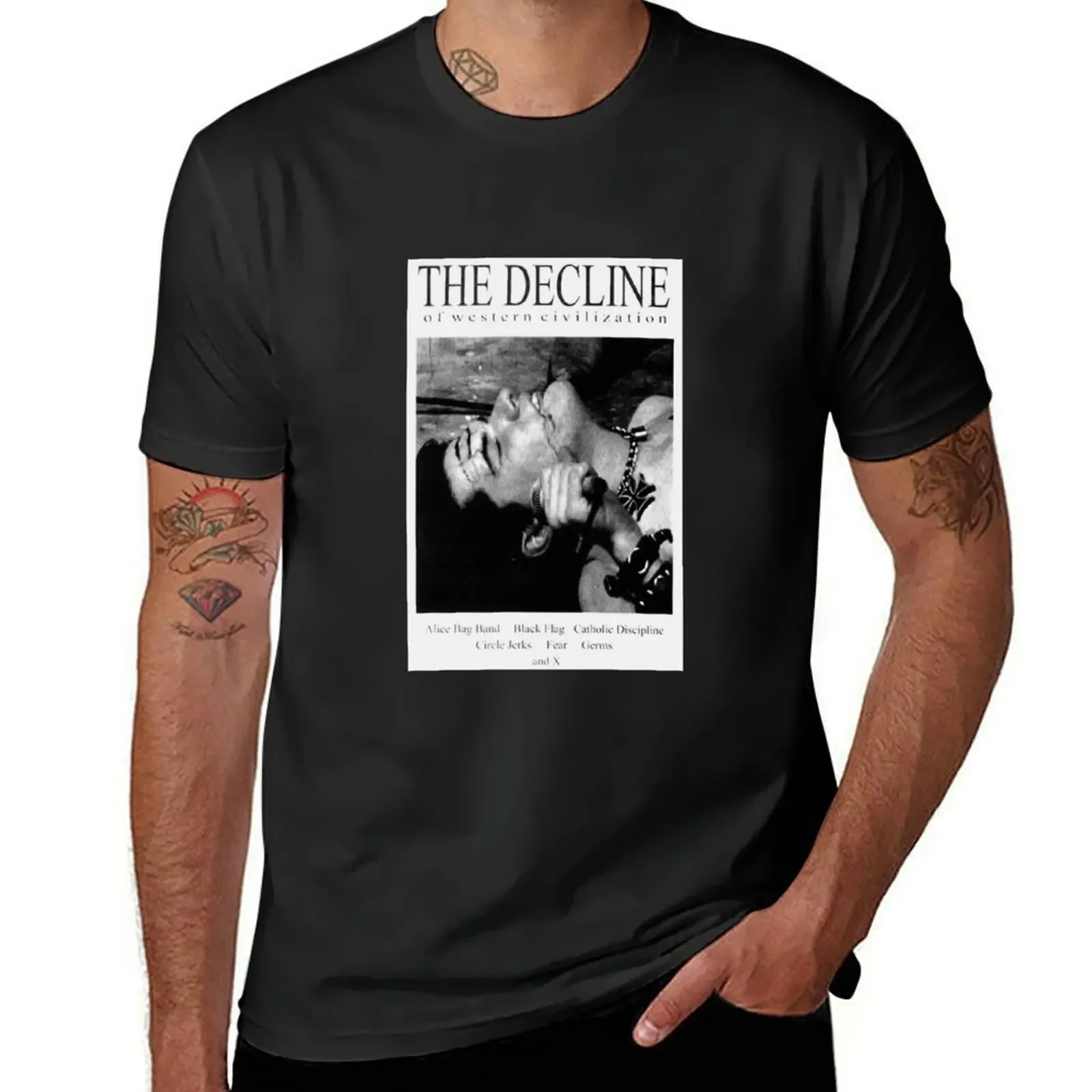 Vintage Plus Size Tops Sports Fans Oversized T Shirts for Men The Decline of Western Civilization Poster T-Shirt Men Clothing