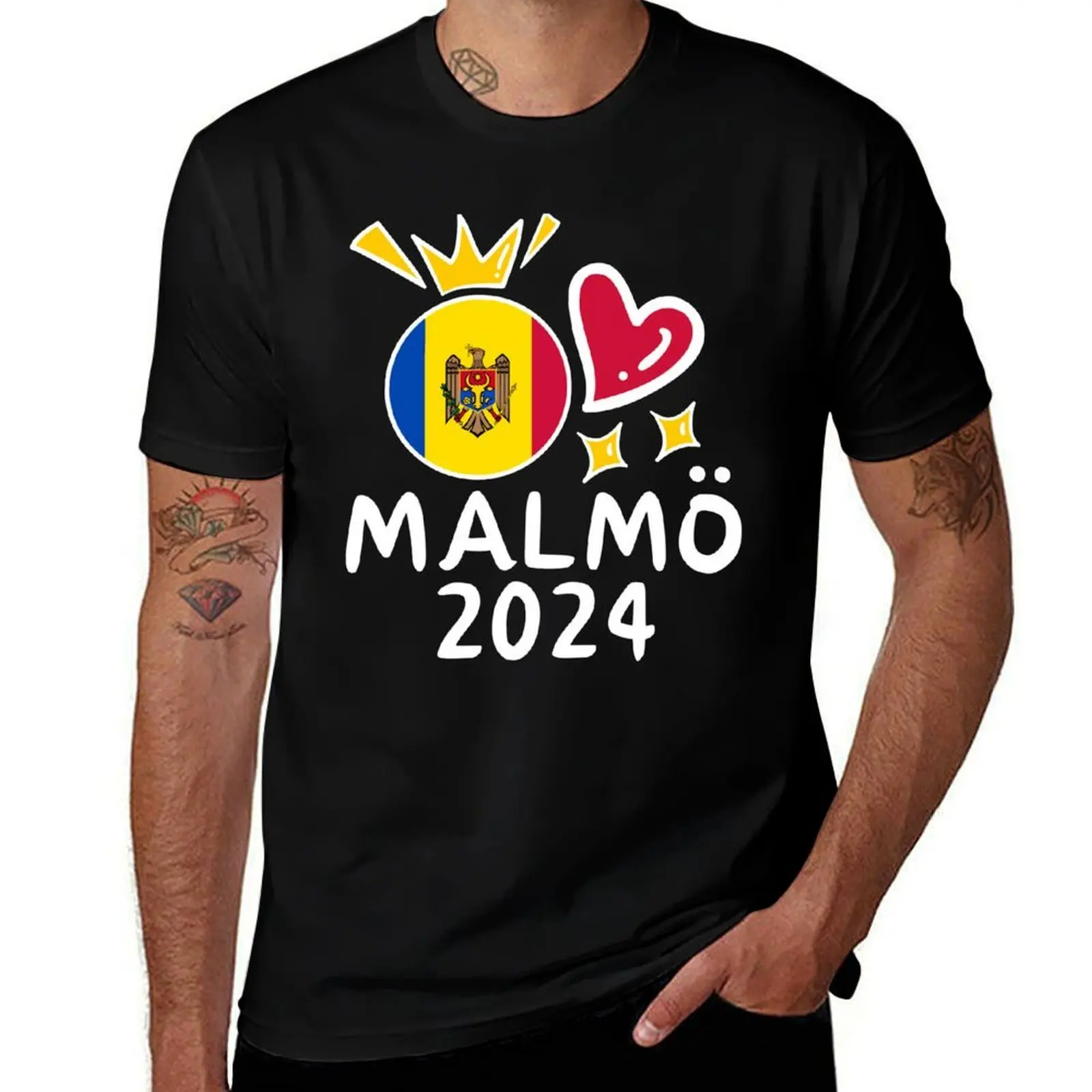 

Eurovision 2024 Song Contest Malmo Moldova Winner T-Shirt cotton t shirts man 100% t shirts with prints T-shirt