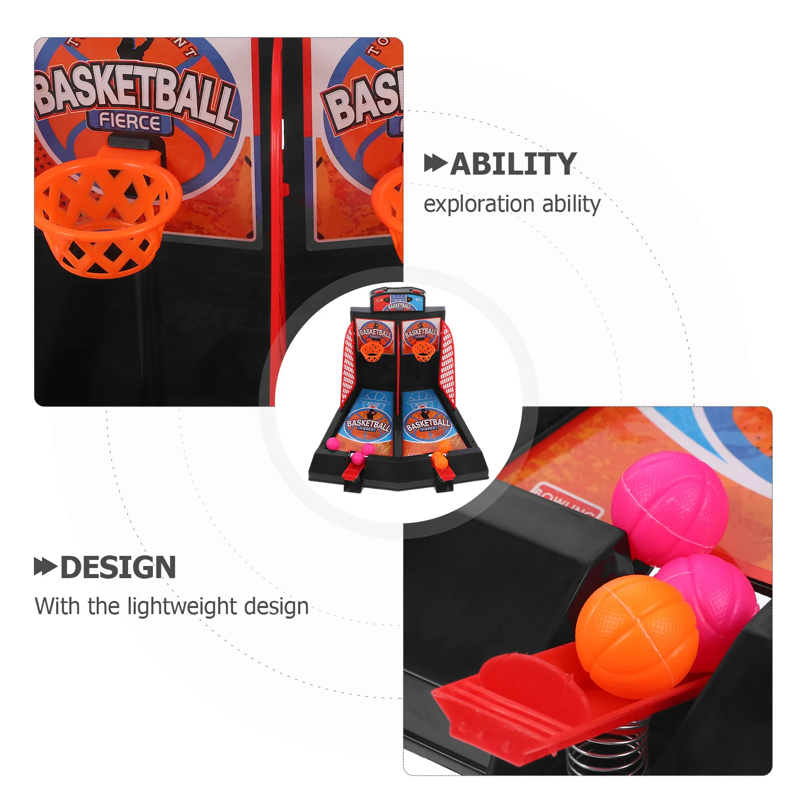 1 Set Giocattolo da basket Doppie persone Gioco da tavolo Giocattolo per bambini Espulsione delle dita Gioco di tiro da tavolo Puzzle Gioco di basket Giocattolo