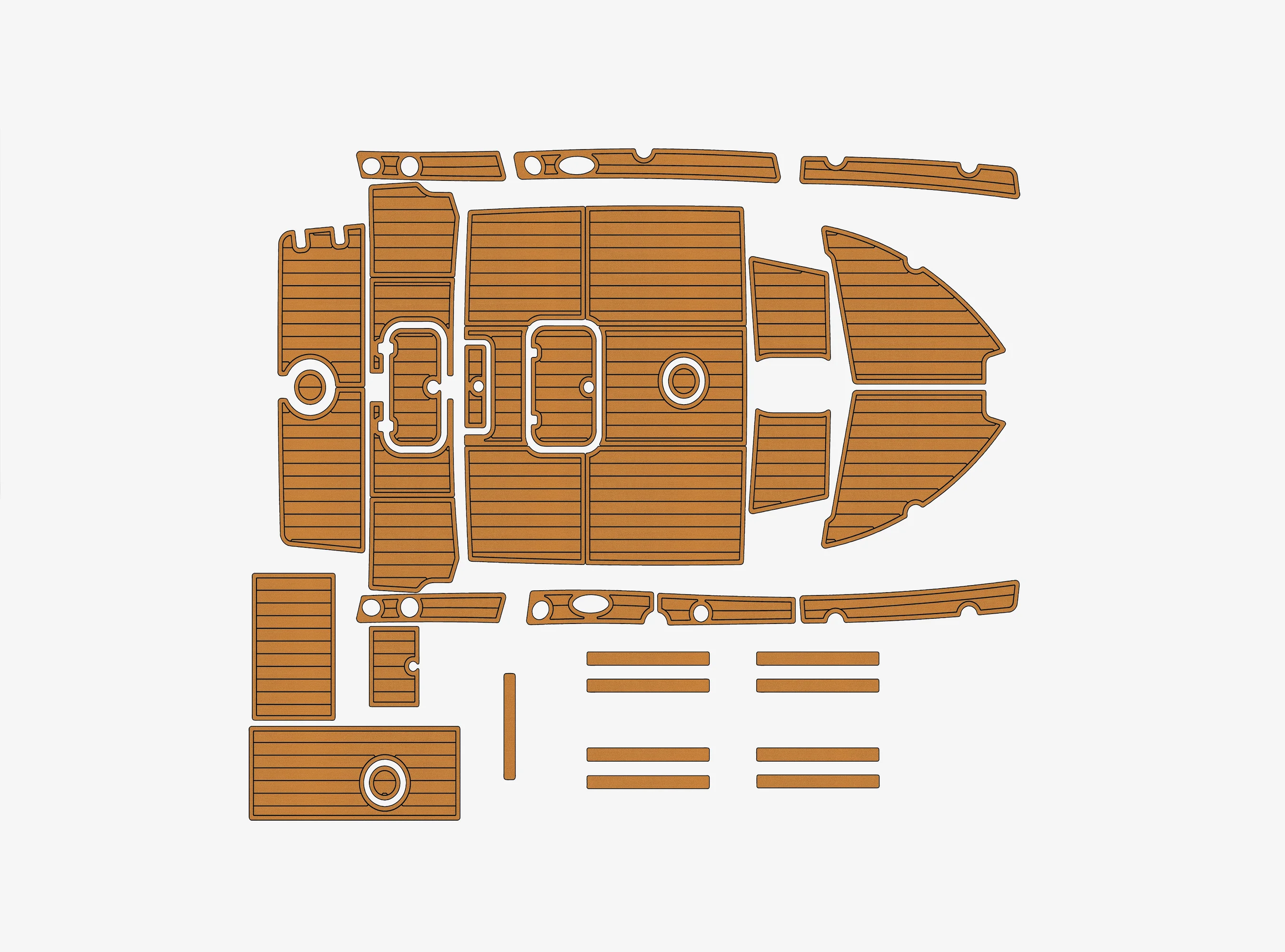 

Anti-Skid EVA Faux Teak Self-Adhesive 6mm Boat Deck Pad for 2021-2025 Stringer Craft 21 DV Yacht Cockpit Durable Marine Floor
