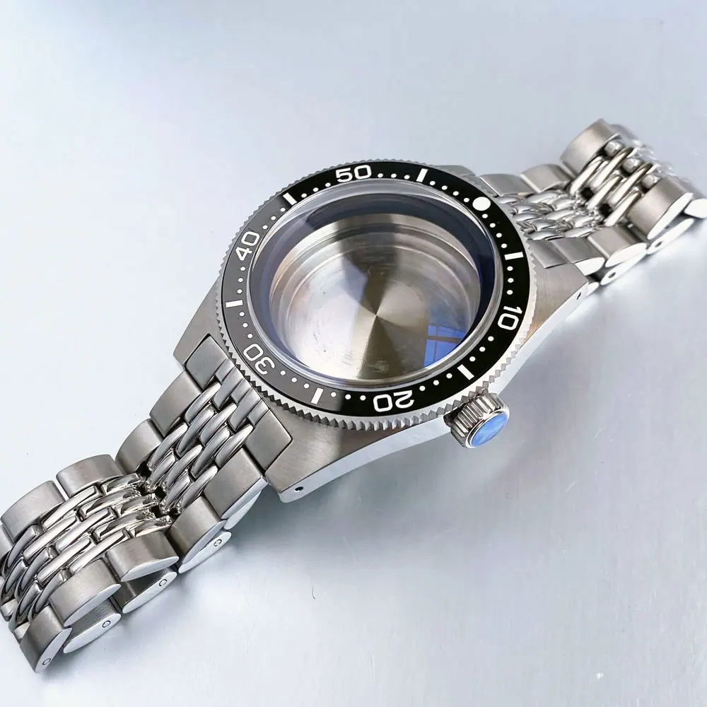 62MAS Stil Automatik Uhrengehäuse Armband AR gewölbtes Saphirglas für NH35 NH36 NH38 Uhrwerk Edelstahl Uhrenteile