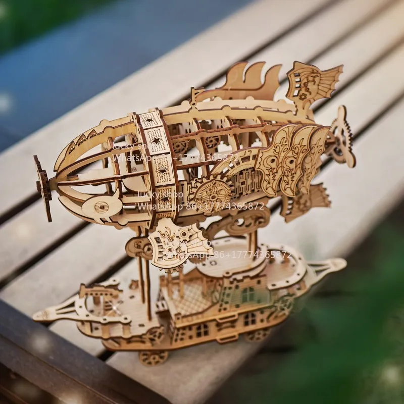 

Деревянный 3D-пазл «Воздушный корабль»: Сборная модель ручной работы, подарок-украшение