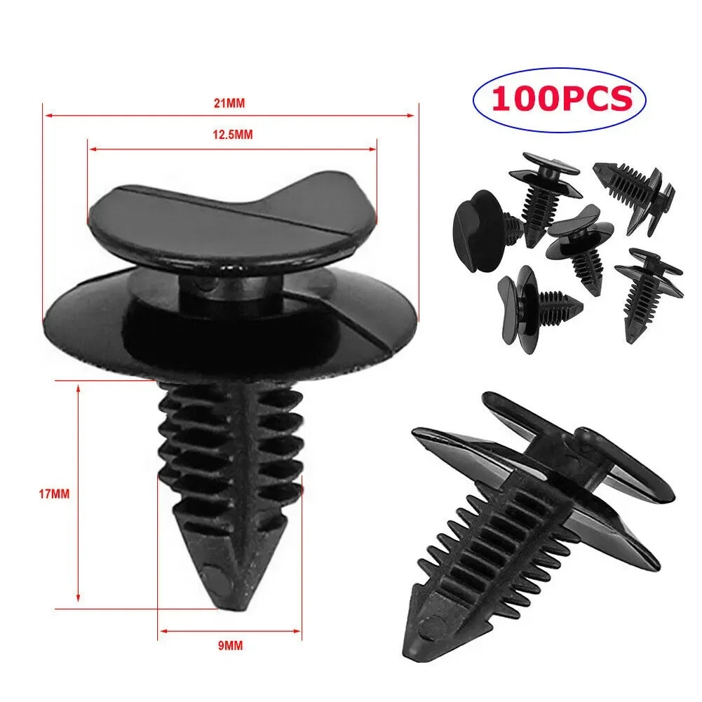 100 Pcs Car Door Clips Plastic Hidden Trim Panel Fixing Clips Fit 21mm Hole Auto Fastener Clamps For Transporter T4 T5