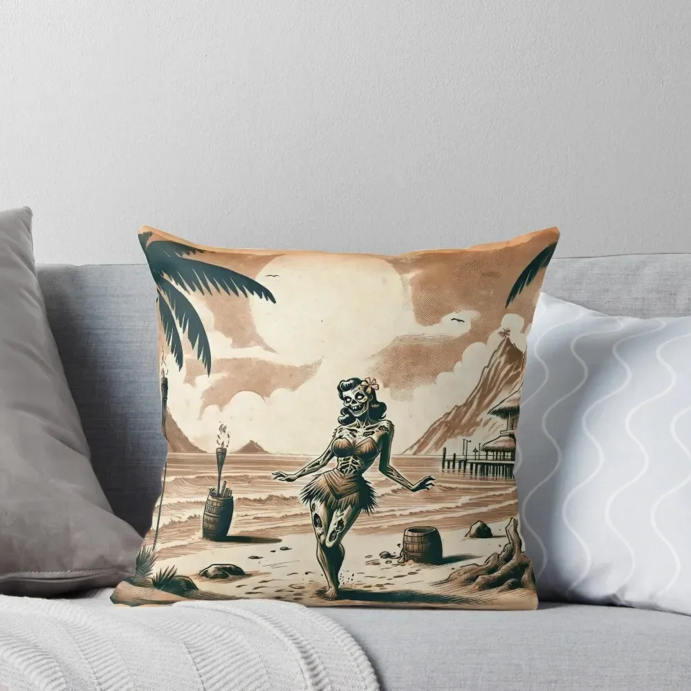 

Zombie Tiki Throw Pillow Pillowcase Custom Cushion Photo Sofa Cushions Covers luxury decor pillow