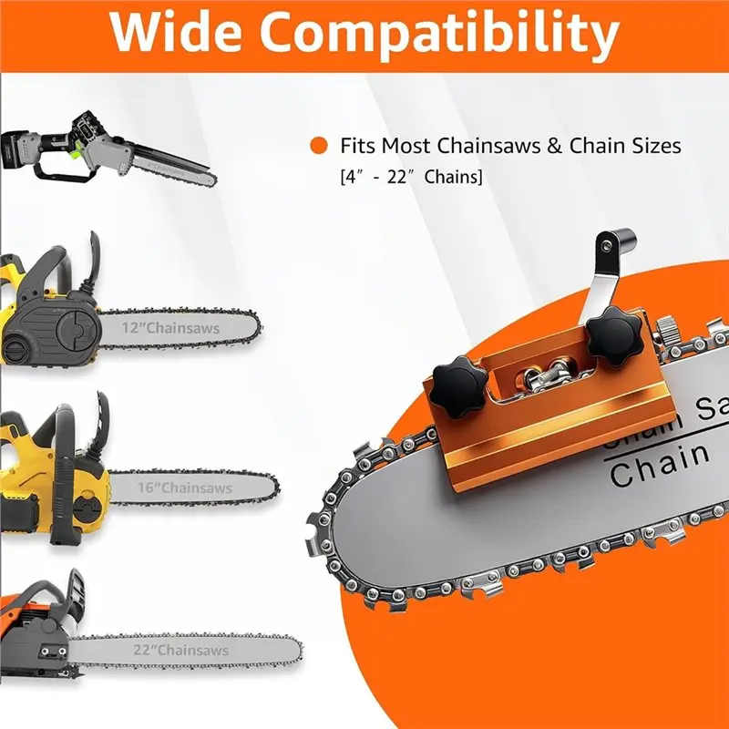 ABGH-Grinder For Universal Chainsaw Chain Compatible Upgraded Chainsaw Sharpener, Adjustable Manual Chain Grinding Tool