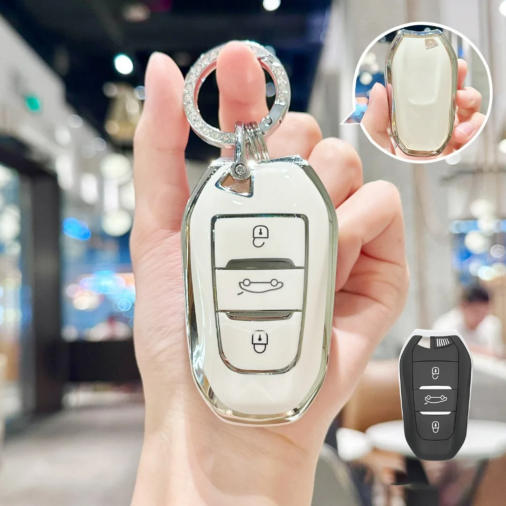 TPU Car Key Case Cover for Peugeot 208 308 408 508 3008 4008 5008 for Citroen C2 C3 C5 X7 C4 Picasso Berlingo Smart Key - view 4