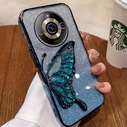 Case For OPPO Realme 11 12 Pro Plus 10 Realme11 Pro+ 5G Case Luxury Quicksand Butterfly Glitter Shockproof Cover Realme11pro