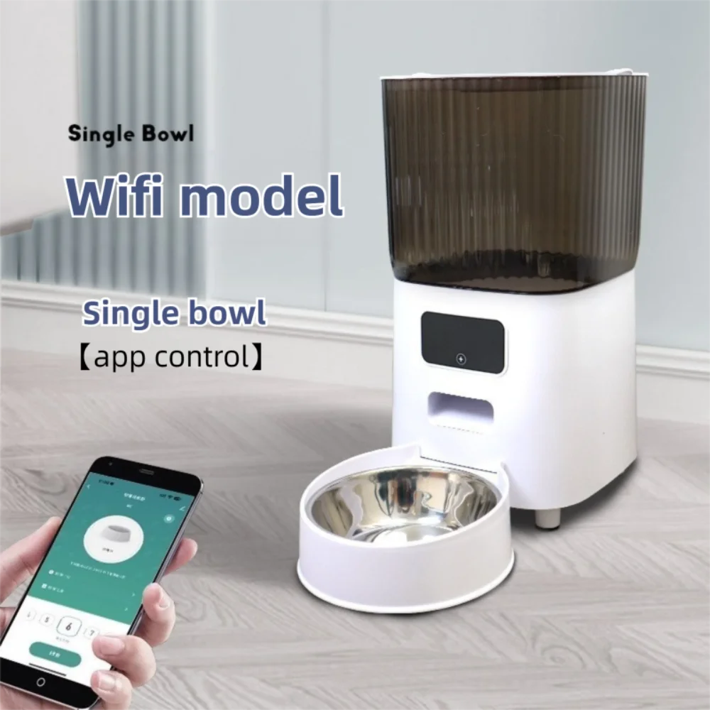 

WiFi Remote Control Automatic Cat Feeder Timed with APP Control Cat Food Dispenser 5L Dual Power Supply Cat Feeder
