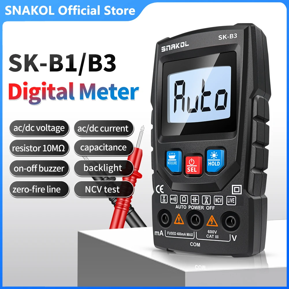 Snakol Smart Multimeter Professional Digital Multimeters AC/DC Voltage Current Tester Continuity Ohm NCV Ammeter Detector Tools