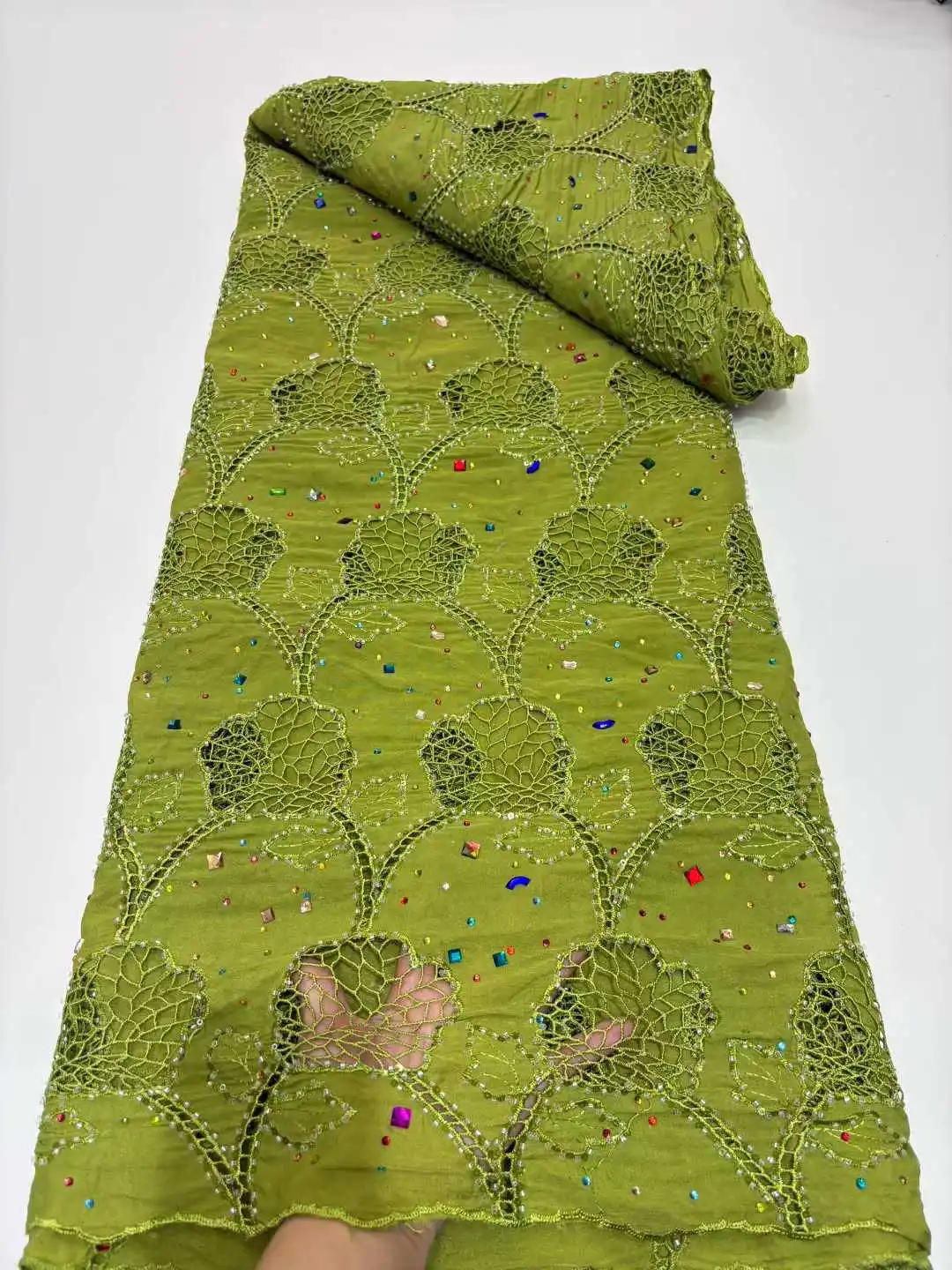 

Роскошная сетчатая кружевная ткань с нигерийским молочным шелковым камнем, 2025 г., высококачественная африканская французская тюлевая кружевная ткань для свадебного платья