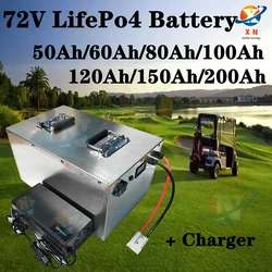 72V 50Ah 60AH 80AH 100AH 120AH 150Ah 200AH LifePo4 Lithium Battery, Golf Cart, Electric Vehicle+Charger