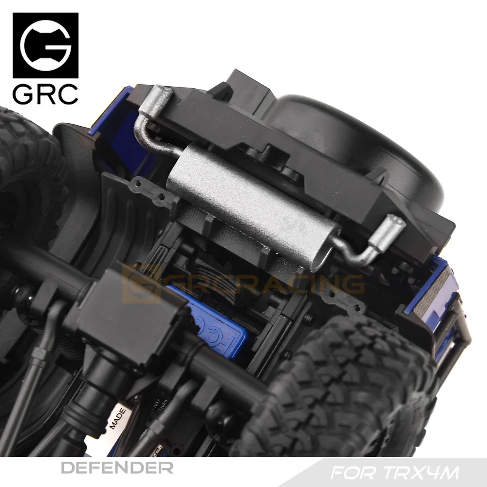 TRX4M Simulation Dual Exhaust Pipe Chassis After Accessories for 1/18 RC Crawler Car Traxxas TRX4-M Defender Upgrade Parts