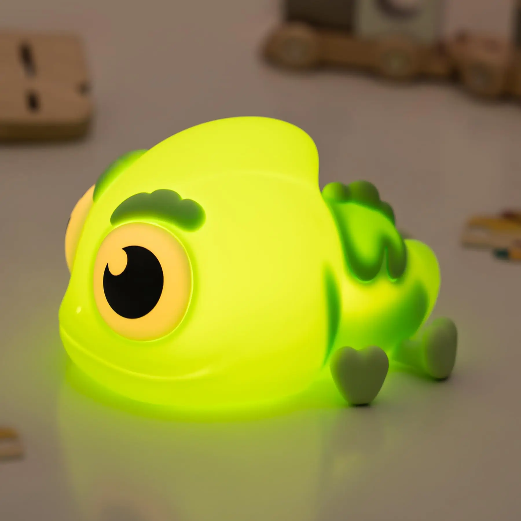 

Cute Chameleon Turtle Night Light Rechargeable Dimming Baby Nursery Lamp Lizard Silicone Squishy Tap Lights Kid's Christmas Gift