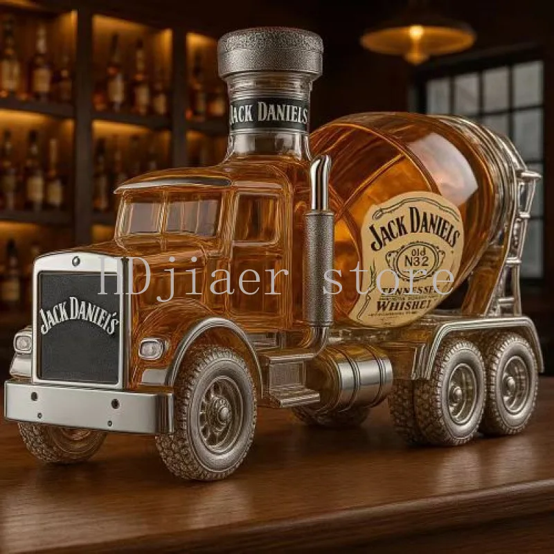 

Creative red wine special-shaped sealed sparkling wine whiskey vodka empty wine bottle cement mixer truck