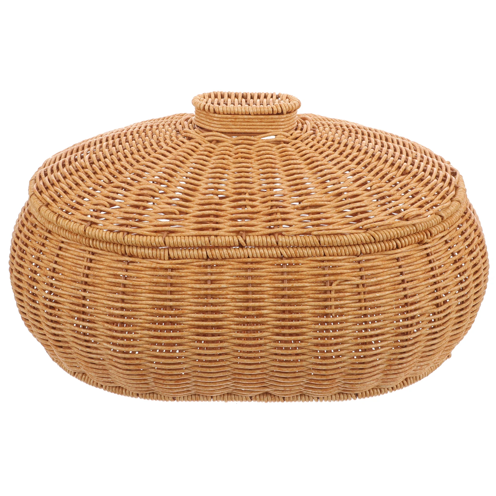 

Woven Fruit Basket Sturdy Storage Bowl Practical Bread Baskets Brown Smooth Surface Multipurpose Kitchen Living Room Bedroom