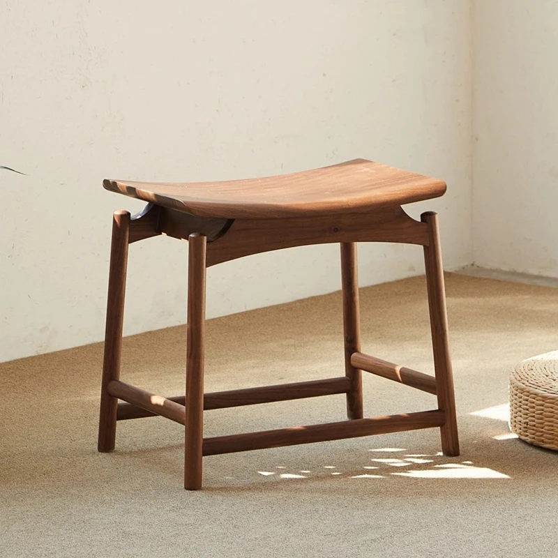 New Chinese-style North American black walnut tea stool, Song-style aesthetic bungee stool